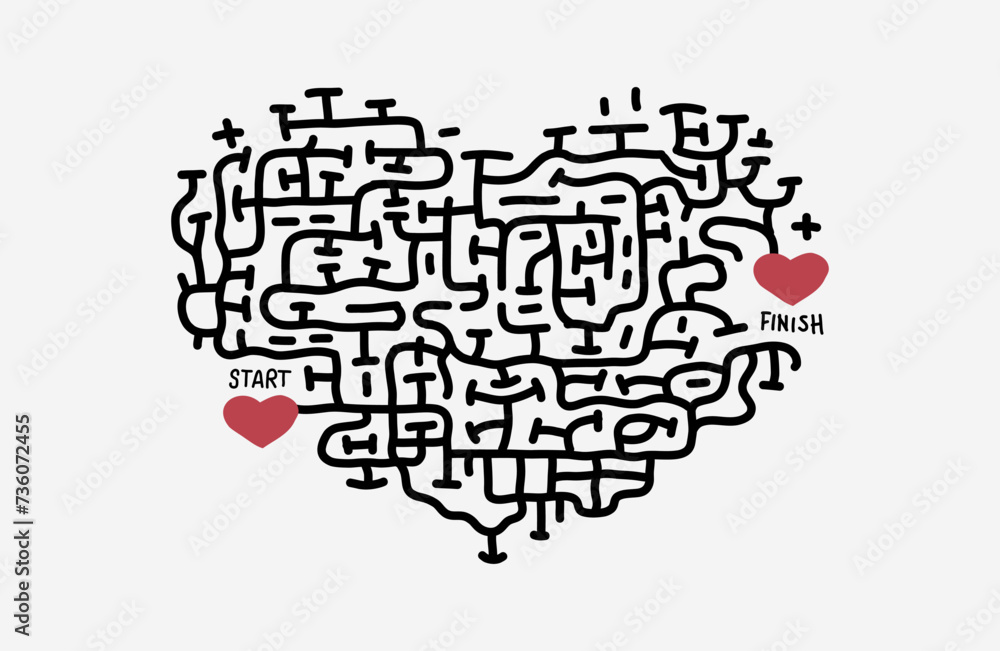 Maze Quest Doodle Vector Image Funny Game  