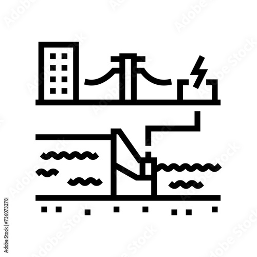 energy transmission hydroelectric power line icon vector. energy transmission hydroelectric power sign. isolated contour symbol black illustration