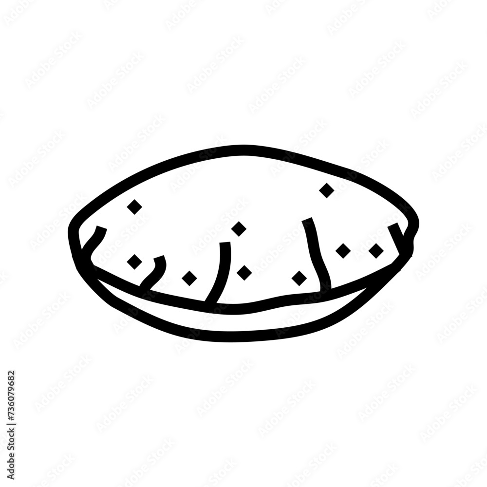 roti bread indian cuisine line icon vector. roti bread indian cuisine sign. isolated contour symbol black illustration