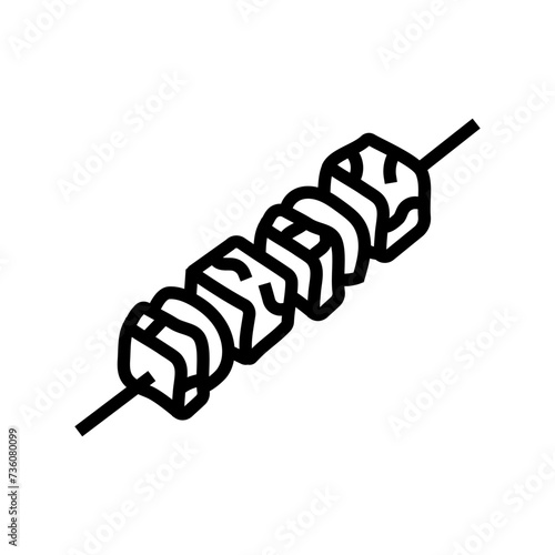 paneer tikka indian cuisine line icon vector. paneer tikka indian cuisine sign. isolated contour symbol black illustration