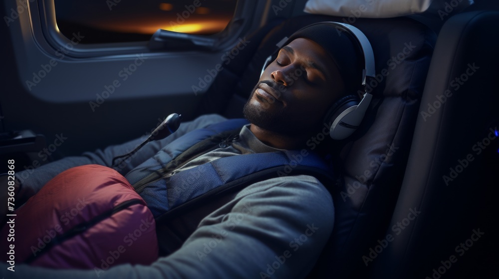 Man Laying Down With Headphones Man Laying Down With Headphones