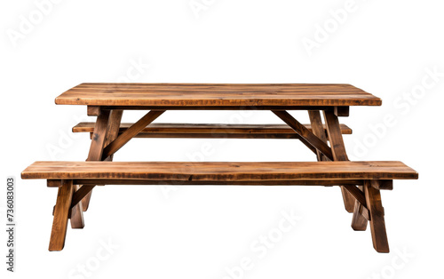 Wooden Picnic Table Set on transparent background