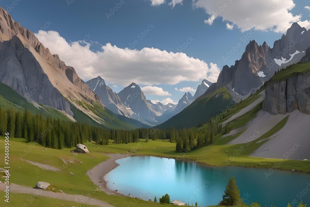 Beautiful natural scenery created by AI generative technology