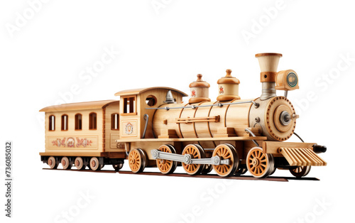 Wooden Train Set on transparent background