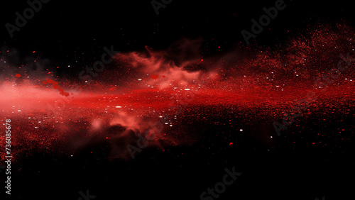 Red Radiance: An Abstract Illustration of Glittering Dust Particles