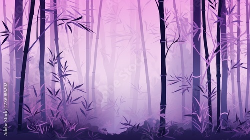 Background with bamboo forest in Lilac color.
