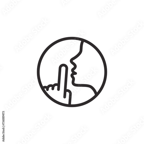 Icon shhh, Shut up, don't talk, vector illustration.