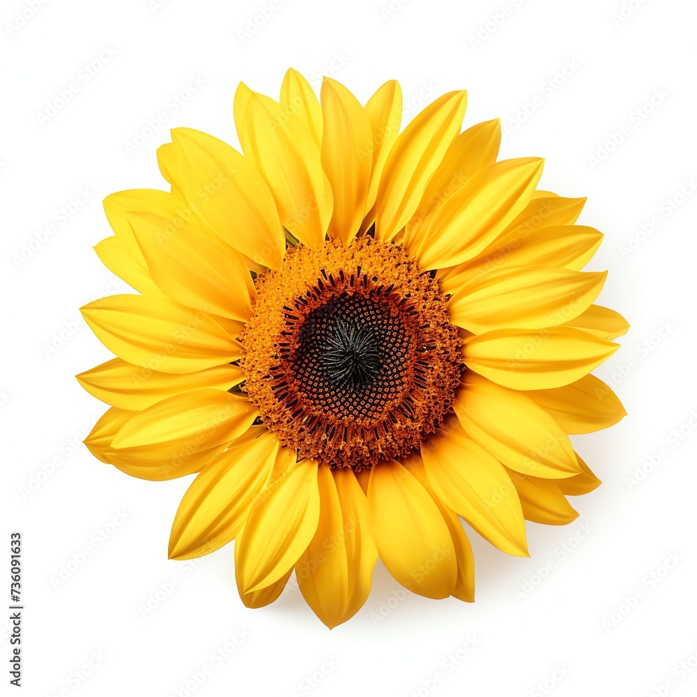 a helianthus annuus, studio light , isolated on white background a helianthus annuus, studio light , isolated on white background