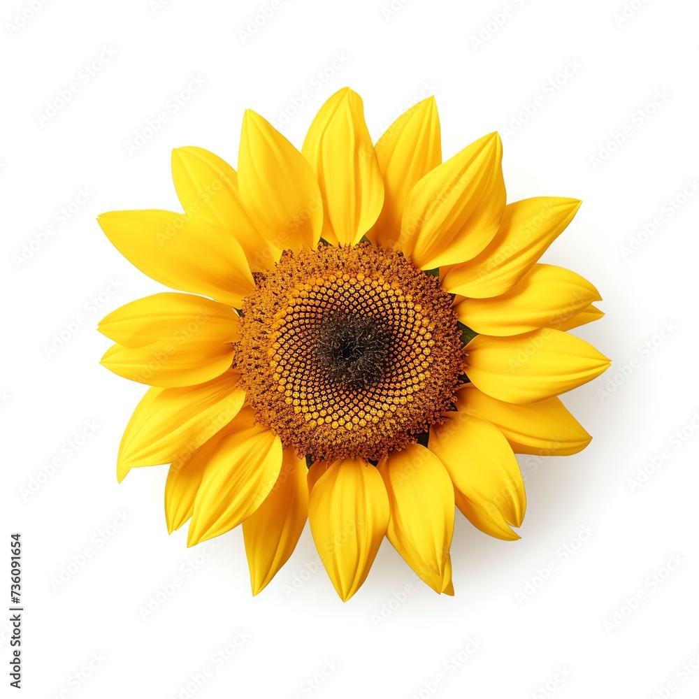 Fototapeta premium a helianthus annuus, studio light , isolated on white background