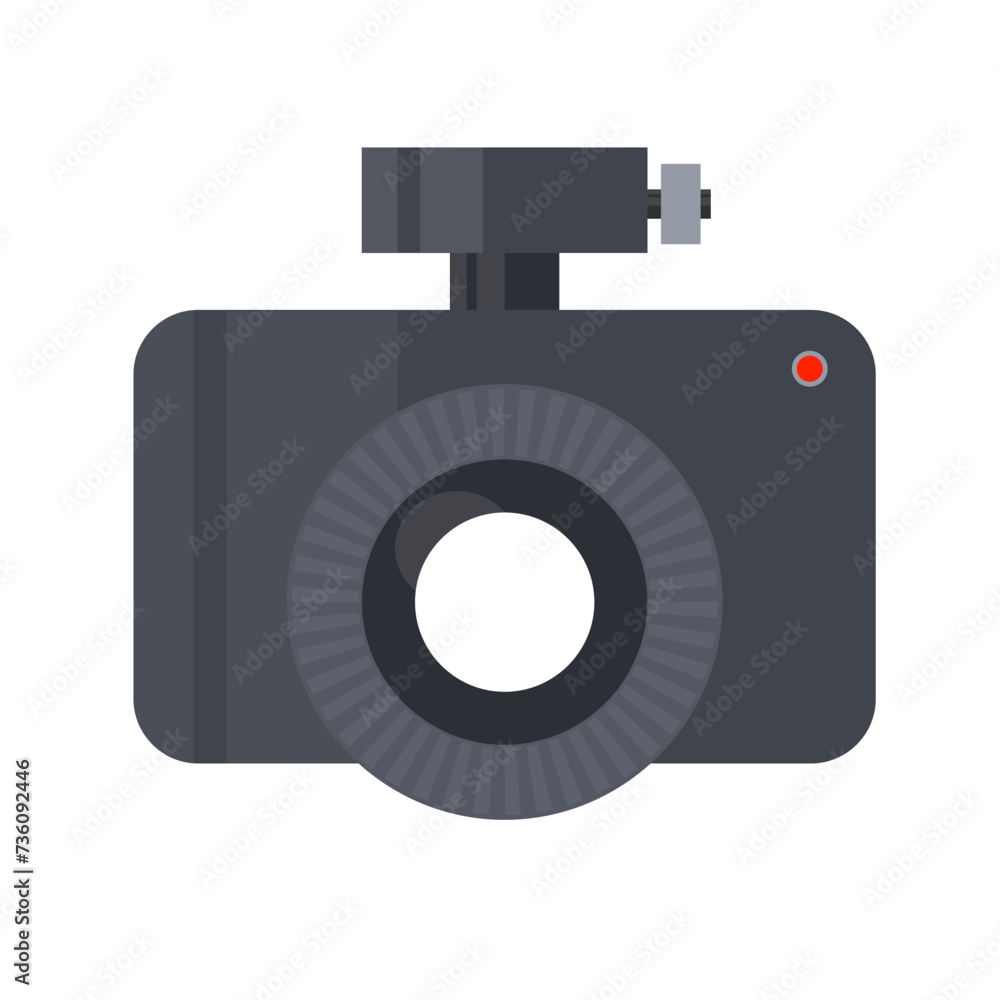 Dashboard camera. Video recording device, vector illustration Dashboard camera. Video recording device, vector illustration