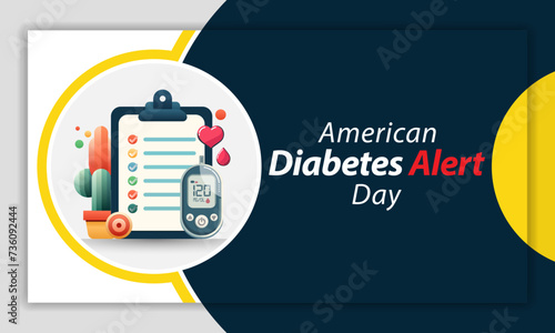 American Diabetes Alert day is observed every year in March, is a one-day wake-up call that focuses on the seriousness of diabetes and the importance of understanding risk. Vector illustration