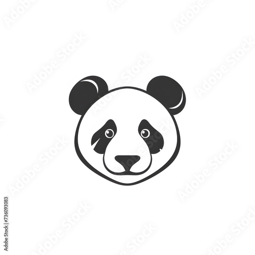 A logo illustration of a black panda face on white background. Created with generative AI.