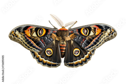 Small Emperor Moth on Transparent Background photo