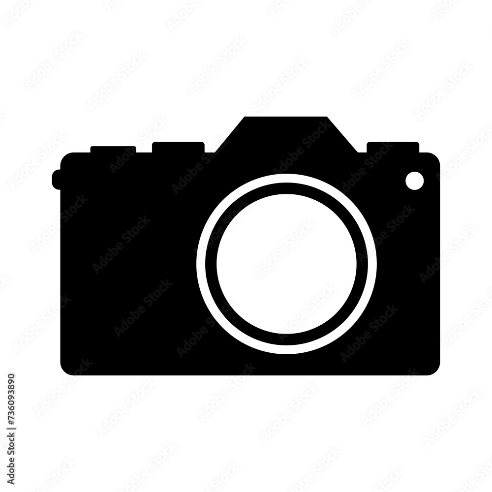 camera icon in flat style black and white camera icon in flat style black and white
