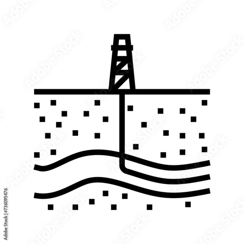 shale gas oil industry line icon vector. shale gas oil industry sign. isolated contour symbol black illustration