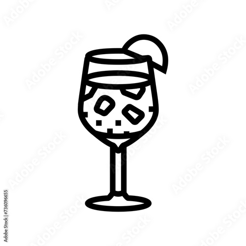 sangria glass spanish cuisine line icon vector. sangria glass spanish cuisine sign. isolated contour symbol black illustration