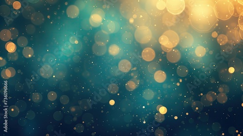 Abstract Bokeh Lights Glistening With a Blue and Golden Hue Against a Dark Background