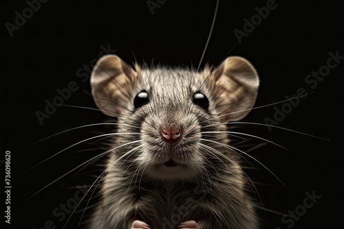 Captured in stunning close up showcases small curious house mouse fascinating example of wildlife right at home with sleek gray fur and bright alert eyes mouse exudes unique charm