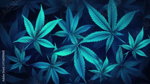  Background with Blue marijuana leaves. © Various Backgrounds