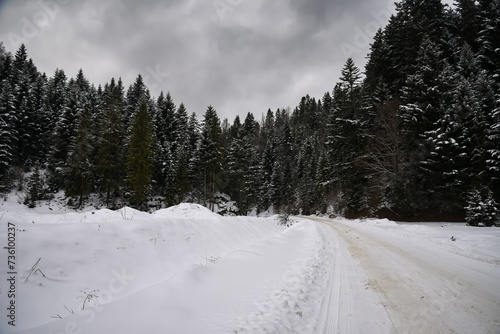 Winter landscape in the Ukrainian Carpathians