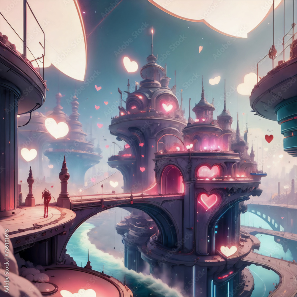City of love. Hotel concept for honeymooners, hotel rooms for dates ...