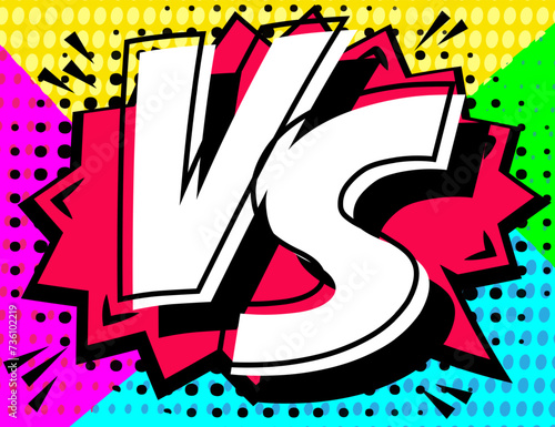 VS Comic Style Exclamation on Pop Art Dotted Background vector 10 eps