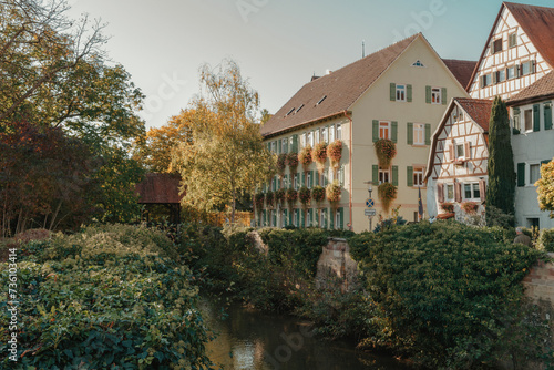 Old national German town house in Bietigheim-Bissingen  Baden-Wuerttemberg  Germany  Europe. Old Town is full of colorful and well preserved buildings.