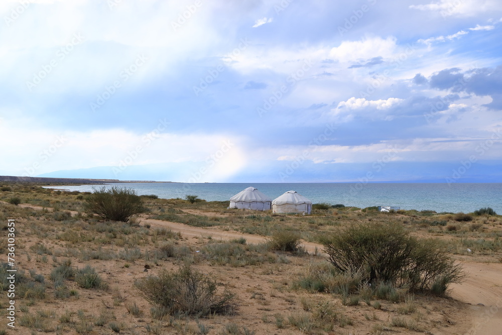 Mountain lake, Issyk-Kul, Kyrgyzstan near Ak Say Mountain lake, Issyk-Kul, Kyrgyzstan near Ak Say