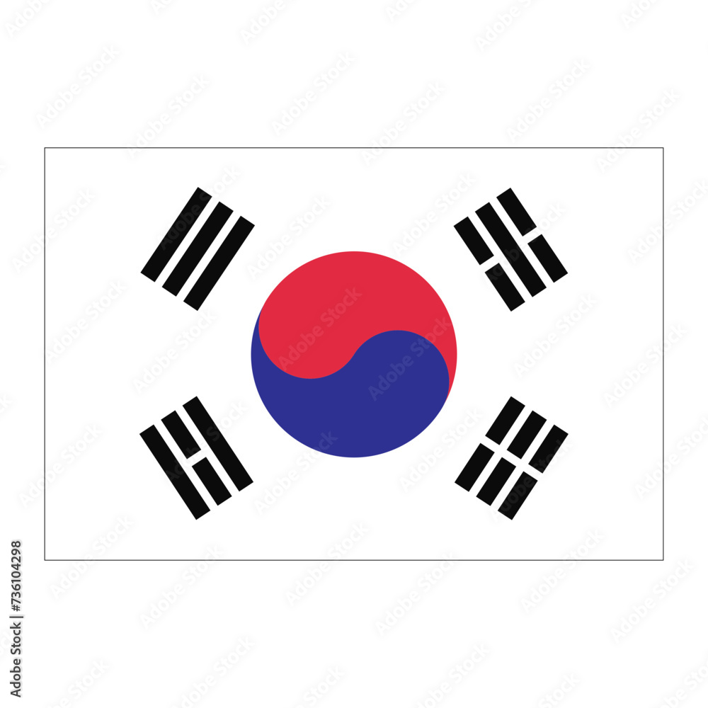 Taegeukgi, the national flag of Korea, vector icon Taegeukgi, the national flag of Korea, vector icon