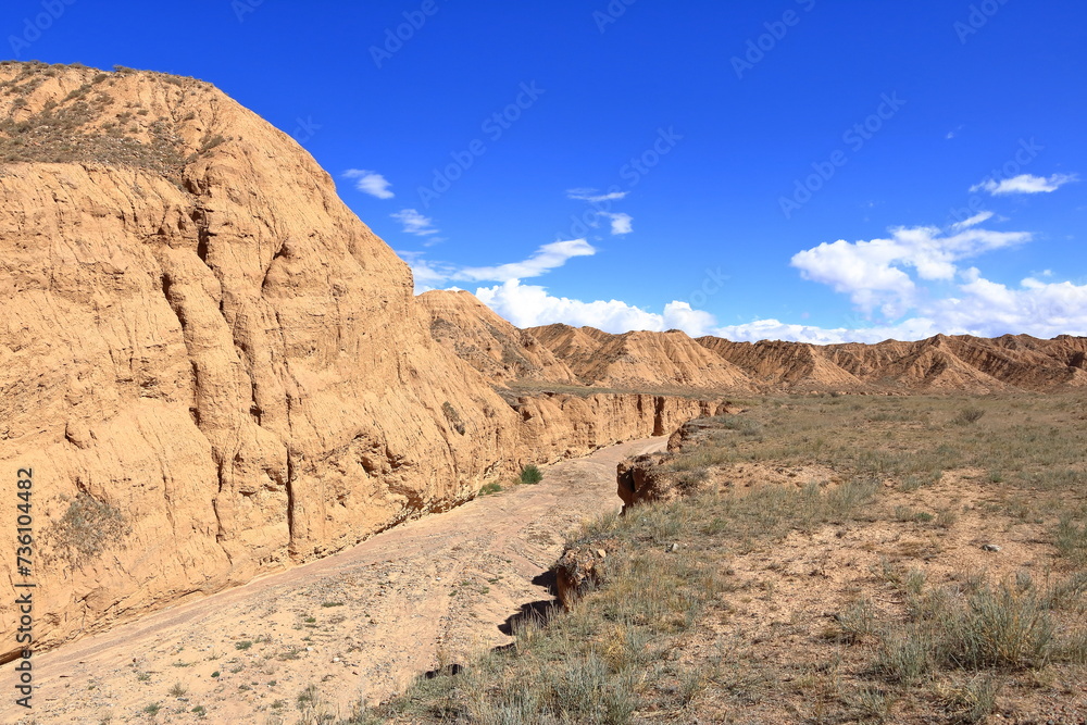 canyon formation at the Issyk Kul Lake in Aksai, Aksay, Kyrgyzstan canyon formation at the Issyk Kul Lake in Aksai, Aksay, Kyrgyzstan