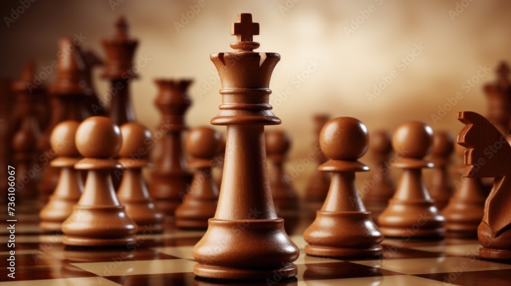  Background with chess pieces in Brown color.