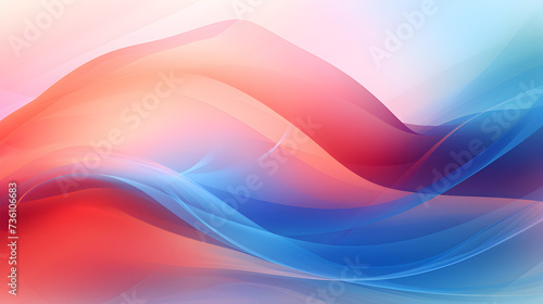 Blur color background HD 4K wallpaper Stock Photographic Image, Blue and red soft gradient curve flowing wallpaper