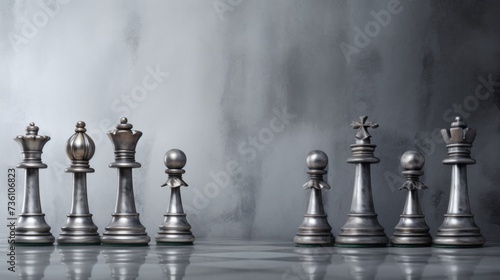 Background with chess pieces in Gray color.