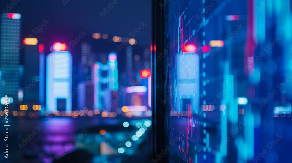 Blurry Cityscape at Night