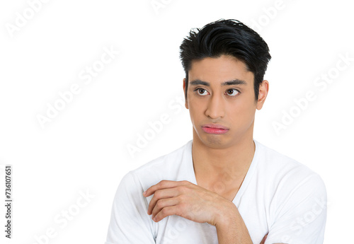 Canvas Print Portrait of an annoyed displeased difficult young man
