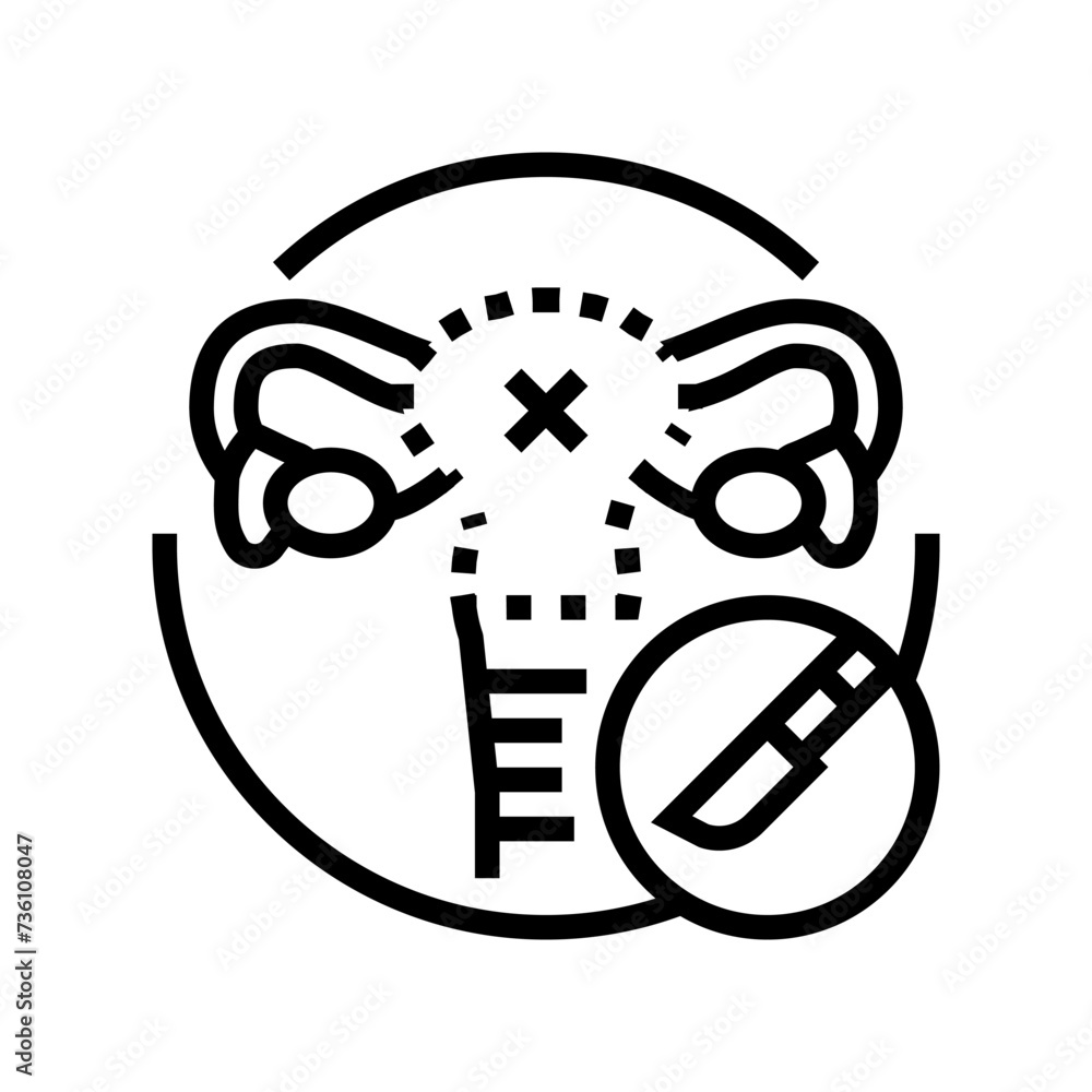 hysterectomy surgery doctor line icon vector. hysterectomy surgery ...