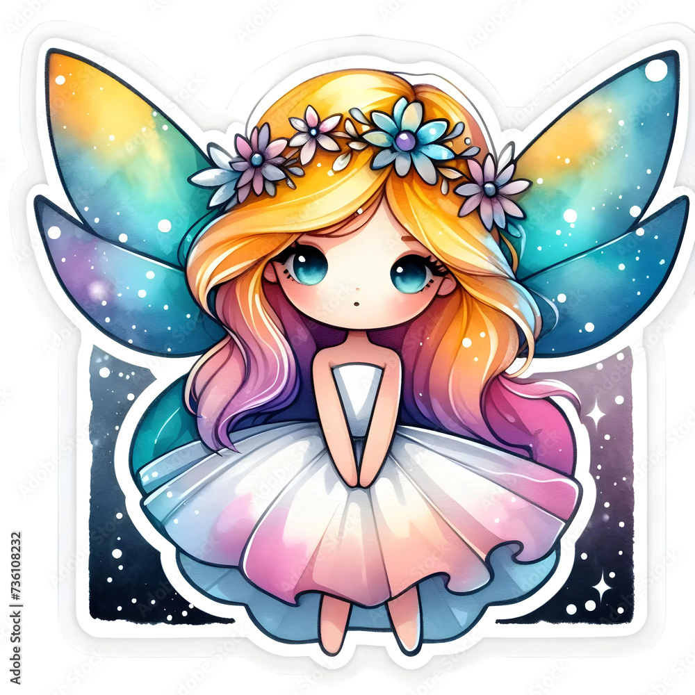Watercolor Cute Ethereal Fairies Watercolor Cute Ethereal Fairies