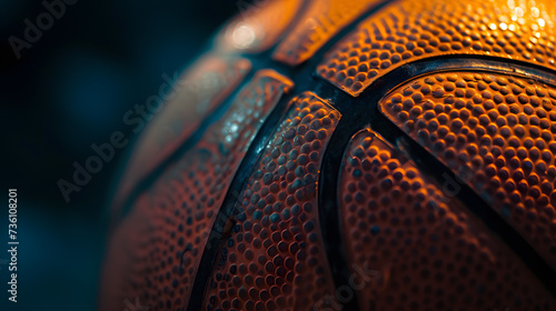 Close-Up of Basketball on Court