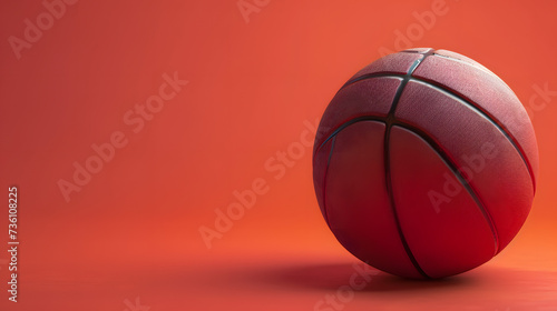 Red and Black Basketball on Red Background