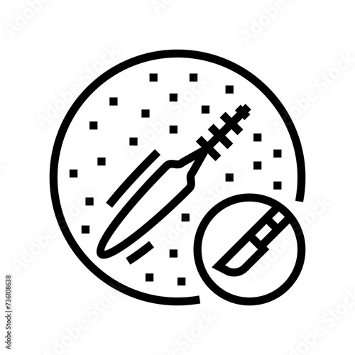 incision surgery doctor line icon vector. incision surgery doctor sign. isolated contour symbol black illustration
