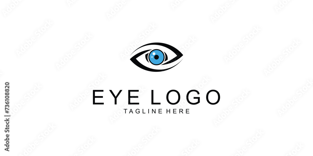 Naklejka premium Simple eye logo design with modern concept| premium vector