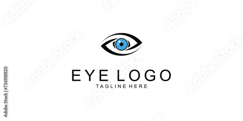 Simple eye logo design with modern concept| premium vector