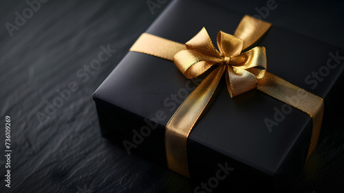Black Gift Box With Gold Ribbon