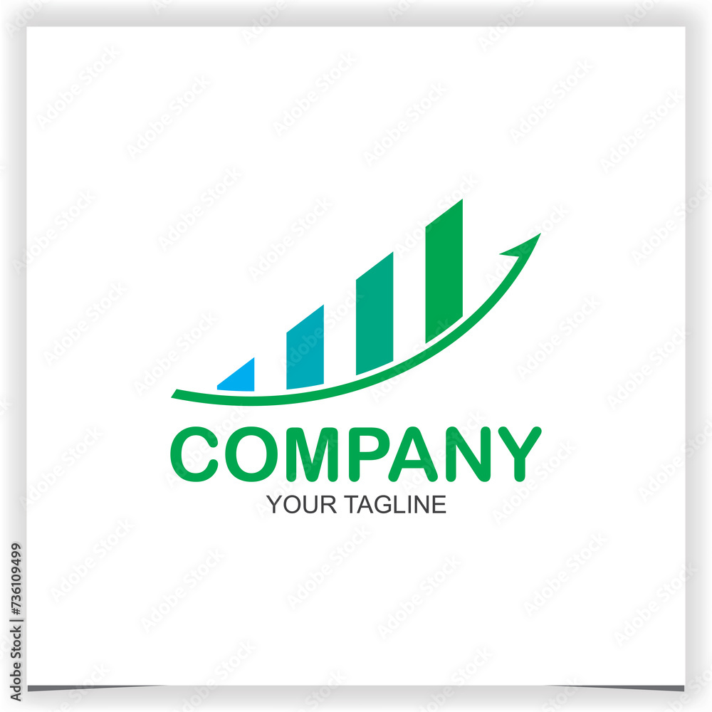 Abstract financial growth up logo icon design with arrow combined for economy finance element symbol