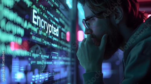 Cybersecurity Expert Examining Lines of Code