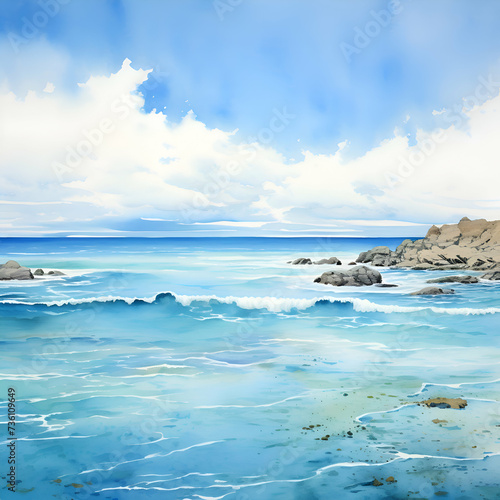 beautiful seascape with blue sea and sky. nature series