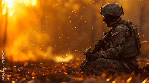 Soldier Resting in Forest
