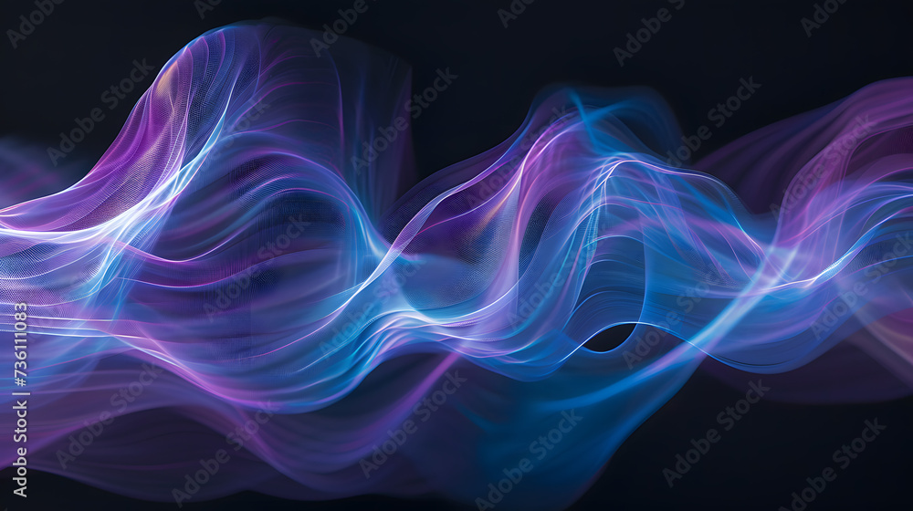 Blurry Image of Blue and Purple Waves