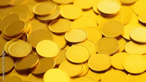 Background with coins is Lemon Yellow color photo