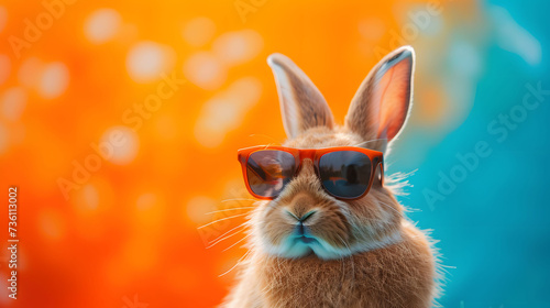 Rabbit Wearing Sunglasses and Bow Tie